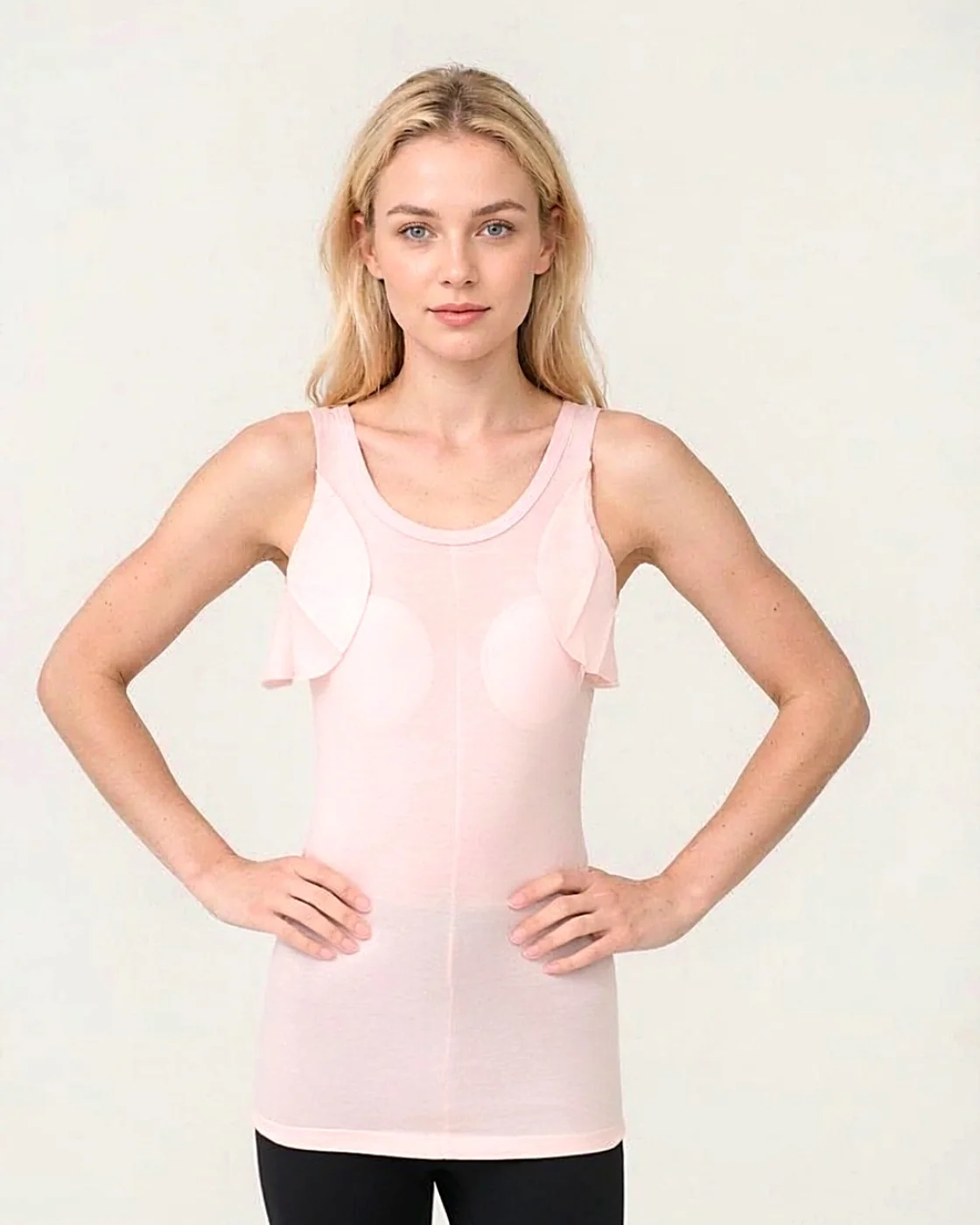 Fine-gauge sleeveless top, pink