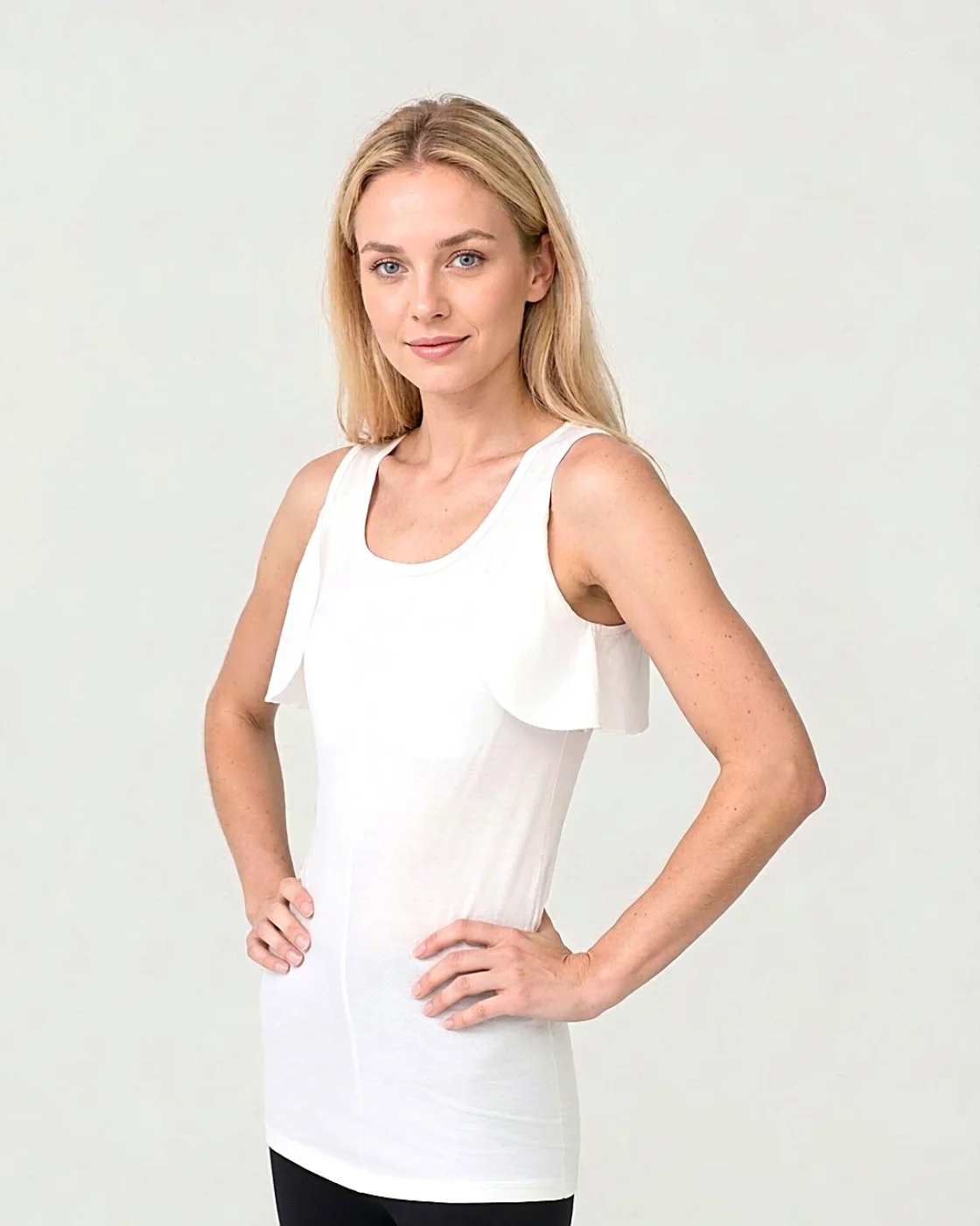 Cotton sleeveless top, white