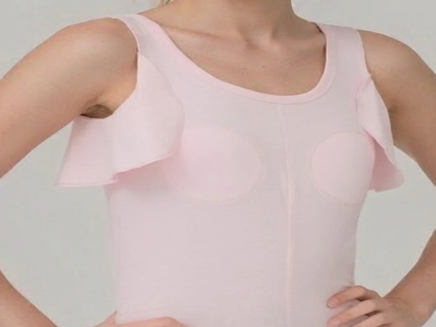 Close-up of the axilla flap panel on a SpineShield knit liner